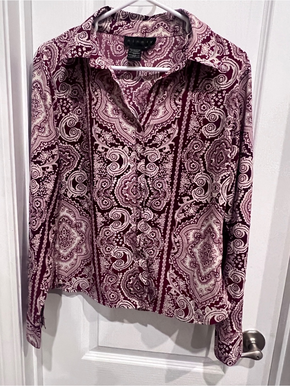 Ninety Purple Paisley Button-Down Shirt